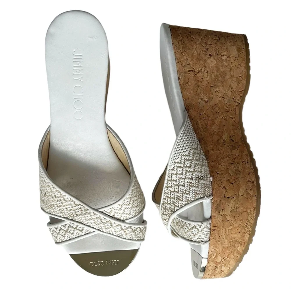 Jimmy Choo Prima Cork Platform Wedge Slide Sandal | 35.5